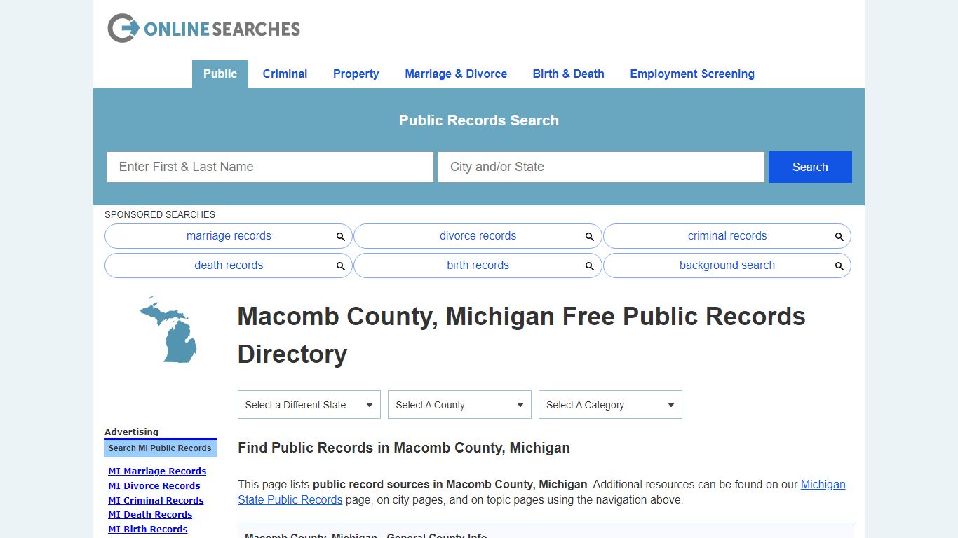 Macomb County, Michigan Public Records Directory