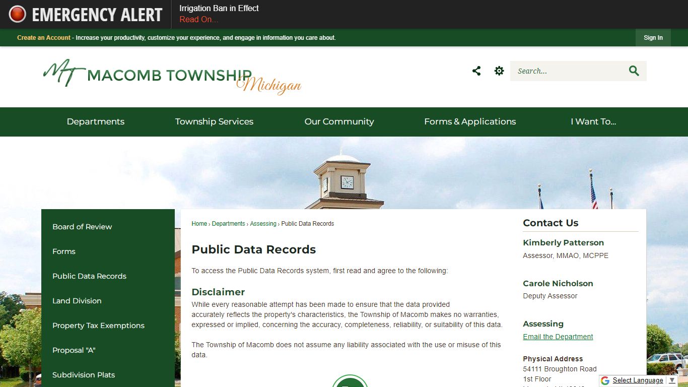 Public Data Records | Macomb, MI